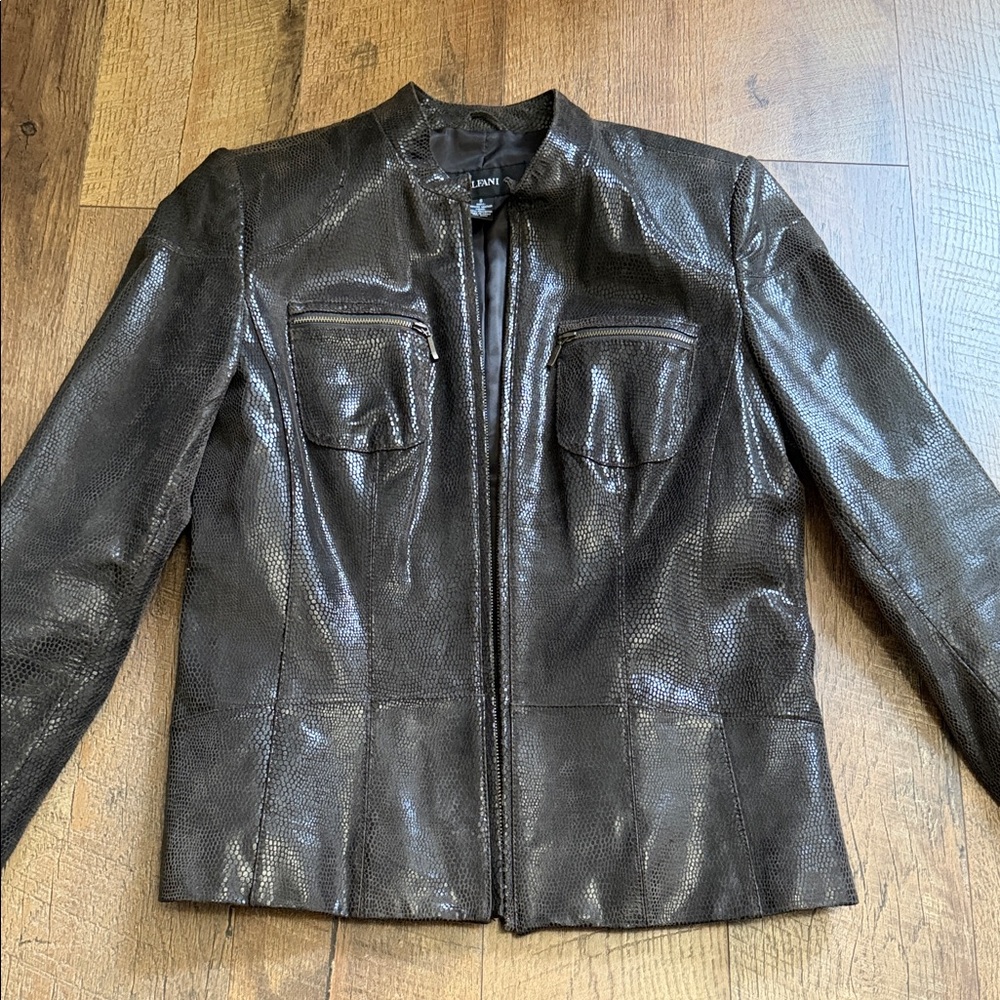 Alfani Dark Leather Jacket